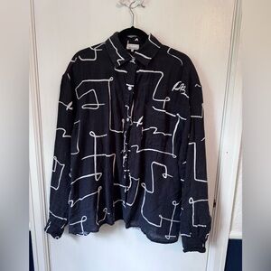 WeWoreWhat Charcoal and White Shirt